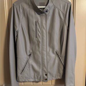 Reitmans grey faux leather bomber jacket